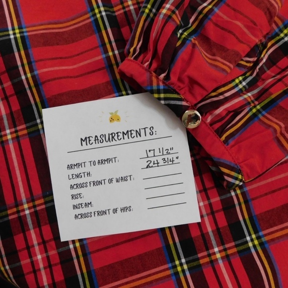 J. CREW Red Tartan Plaid Ruffle Top Blouse Holidays Festive Preppy X-Small - Picture 11 of 11